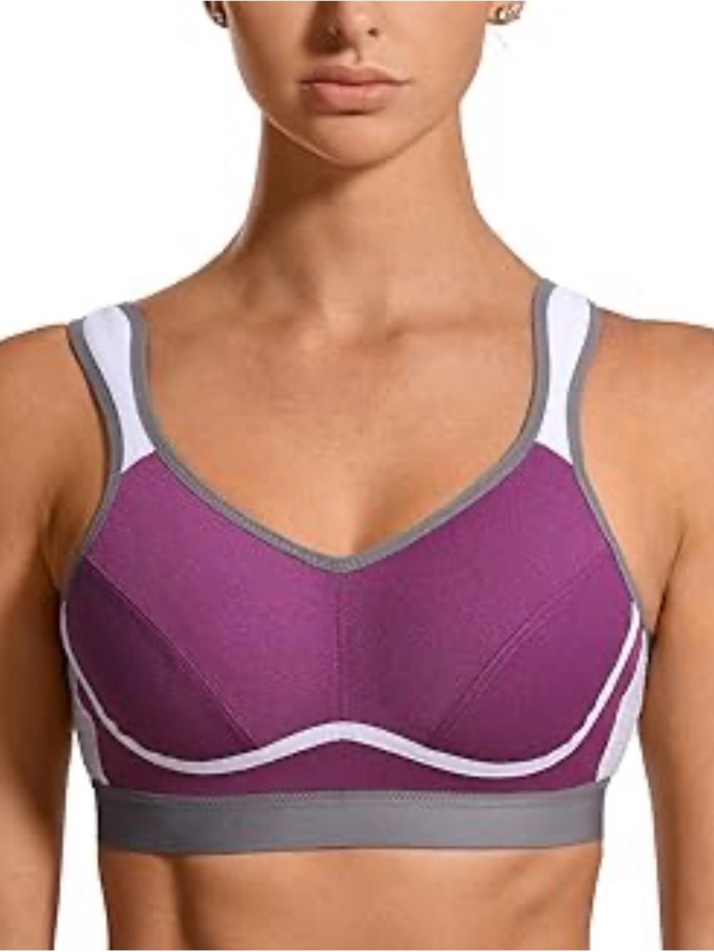 Syrokan Sports Bra Wireless High Impact Purple, size 34DD